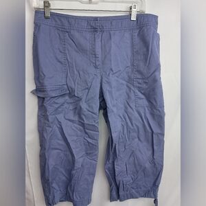 2/$30 J. Jill Indigo Parachute‎ Baggy Blue Purple Casual Capris (#327)